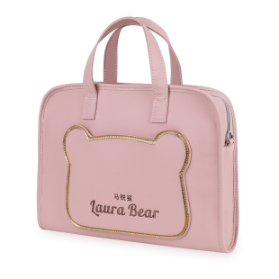 马锐鲨Laura Bear正品 萝拉熊皮质手提包单肩包笔记本包公文包适用华为联想苹果13/14/15.6寸电脑包防泼水女