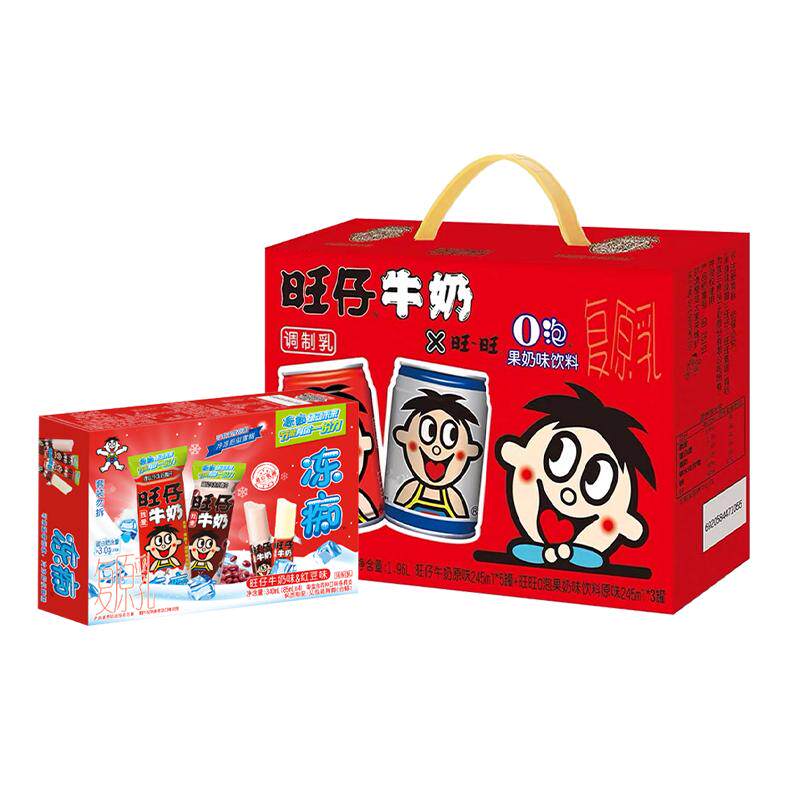 旺旺风味奶旺仔牛奶o泡组合&冻痴组套儿童学生早餐奶饮料礼盒整箱