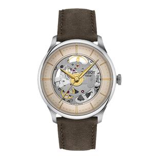 【礼物】Tissot天梭官方正品杜鲁尔镂空机械皮带腕表