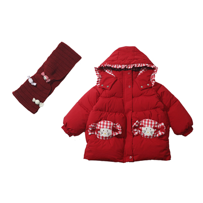 女童冬季加绒加厚糖果棉衣卡通潮