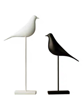 法式黑白小鸟树脂创意家居摆件工艺品客厅橱柜酒柜装饰礼品现货