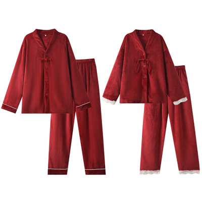 【芬腾】珊瑚绒睡衣情侣套装加厚