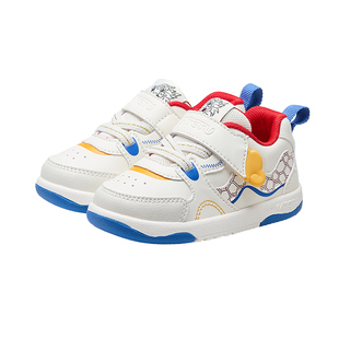 卡特兔机能鞋2024新款宝宝防滑学步鞋男童皮面小白鞋女童防滑童鞋