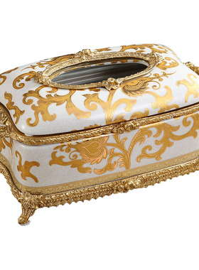 欧式风陶瓷奢华家用软装纸巾盒