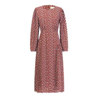 inlife法式复古碎花垂坠感连衣裙