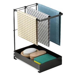 窗台壁挂抹布挂架免打孔厨房沥水池收纳洗碗布水槽台面懒人置物架