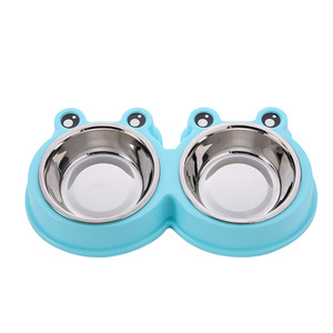 宠物碗狗碗猫碗大号不锈钢狗盆狗食盆泰迪狗狗用品防滑耐磨双碗