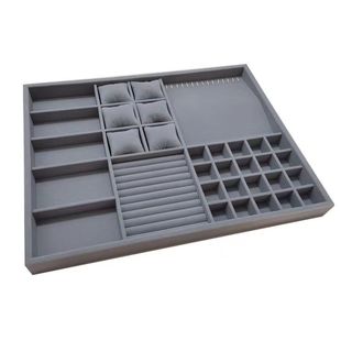 定制简约纯色绒布衣橱衣帽间柜台化妆台抽屉首饰分隔收纳盒