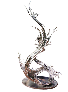 不锈钢铁艺房地产小区浪花雕塑