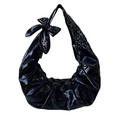 BINGBONG夜的礼物褶皱暗黑牛角包