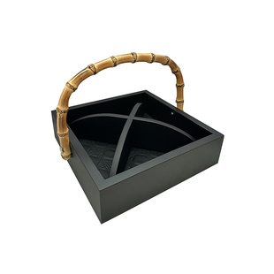 如是桌面收纳竹节提篮化妆品零食办公用品遥控器收纳盒整理盒