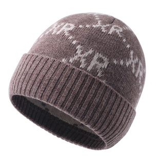 恒源祥100%羊毛帽子男冬季加厚保暖针织帽中老年爸爸帽防寒包头帽