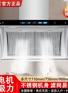 申花抽油烟机家用厨房大吸力不锈钢双电机小型脱排吸油机侧吸式