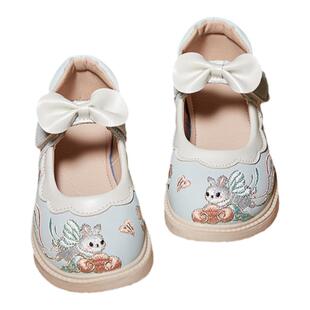 汉服鞋女童鞋国风马面裙古风配旗袍公主鞋小皮鞋儿童绣花鞋24春秋