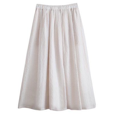 夏季百搭纯色半身裙女天丝棉长裙