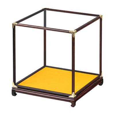 红木玻璃罩佛像工艺品摆件防尘罩古董花瓶玉石如意透明宝笼展示盒