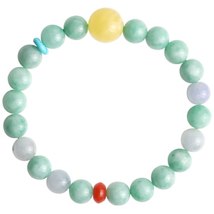 心斋堂【苹果绿】天然A货缅甸翡翠手串女玉石手链送妈妈礼物高档