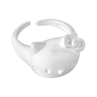 hellokitty银色戒指女款小众设计精致高级感活口开口可调节学生党