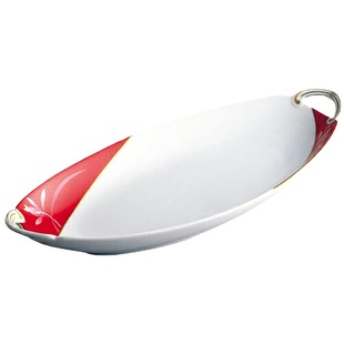 日本原装进口香兰社日式陶瓷餐具家用椭圆大长盘子鱼盘水果盘托盘