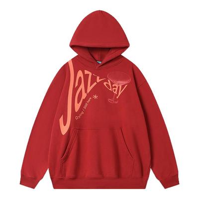 CryingCenterJazzDay字母印花廓形宽松连帽加绒卫衣 男女款