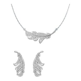 何方HEFANG闪闪羽毛耳环耳钉饰品轻奢耳饰羽毛项链配饰饰品