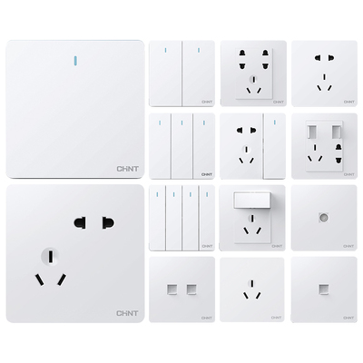 正泰白色开关插座面板86型