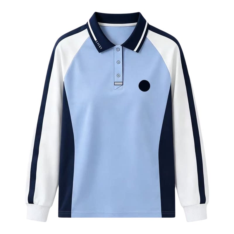 沈阳中学校服长袖Polo衫撞色