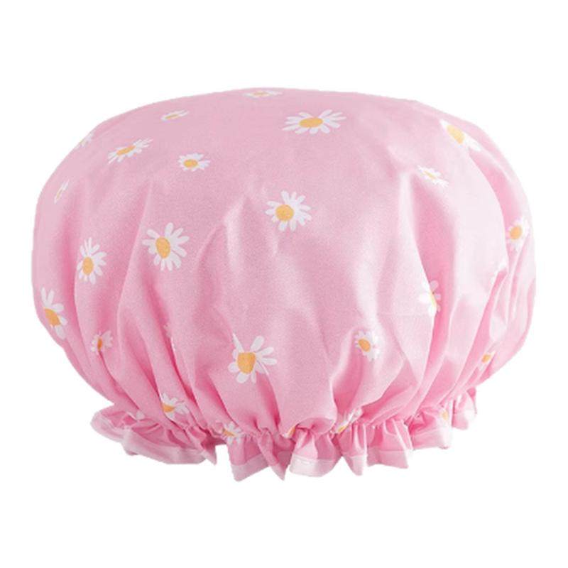 双层浴帽防水新款洗澡洗浴帽女化妆厨房油烟防尘头套成人加厚头罩