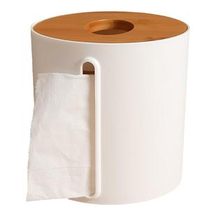 桌面纸巾盒抽纸盒家用客厅圆形卷纸筒卫生间创意纸抽盒茶几收纳盒