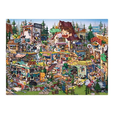 3D-JP春日趣味插画成人塑料拼图减压解闷玩具礼物装饰画绿町U1220