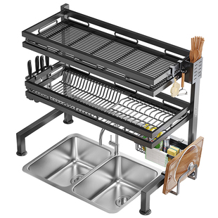 佳帮手厨房通风水槽置物架多功能洗碗放盘架子碗架收纳碗碟沥水架