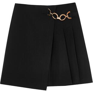 Oece高腰百褶裙短裙春装新款女士半身裙气质韩版春秋裙子