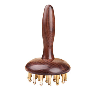 黄铜经络刷全身疏通神器按摩刷揉肚子腹部头部手腿背部刮痧工具