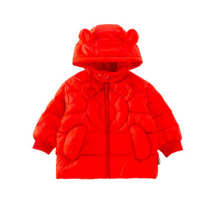 童泰宝宝连帽羽绒服儿童冬季外套男童女童外出服2025新款鸭绒棉衣