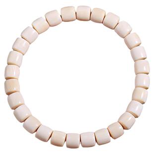 冰料猛犸象牙精工直切桶珠单圈佛珠文玩手串男女款情侣送人手链