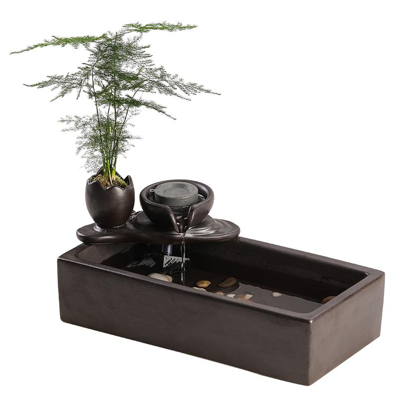 流水生財(cái)擺件循環(huán)水創(chuàng)意辦公室客廳桌面招財(cái)裝飾茶幾噴泉開業(yè)禮品
