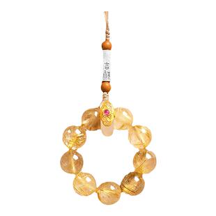 灵机麦玲玲【快挣钱】金发晶手机链指环防摔挂绳玉石防丢挂饰挂件