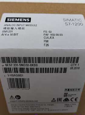 议价6ES7231-5ND32-0XB0西门子SM1231模拟量输入模块6ES72315ND32