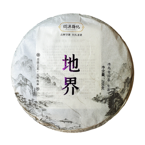 冰岛地界普洱茶问源号纪生普古树茶云南勐库冰岛五寨生茶饼茶200g