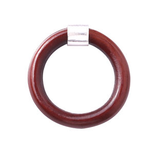 加粗款鸡血藤木戒指925纯银六字箴言复古风光面板指环不掉色男女