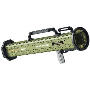 中国积木枪拼装可射AT4火箭炮反坦克导弹益智玩具模型男孩礼物