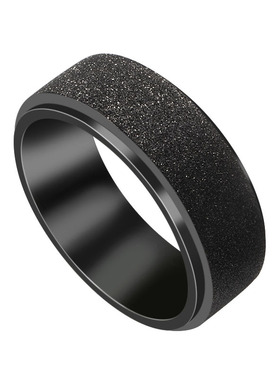 原创黑磨砂戒指钛钢女潮男高级感