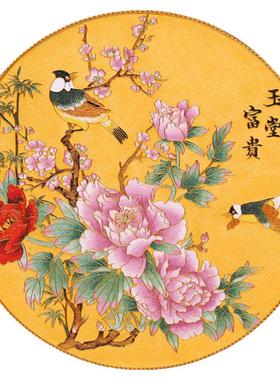 珐琅画掐丝高端手工艺铜盘摆件