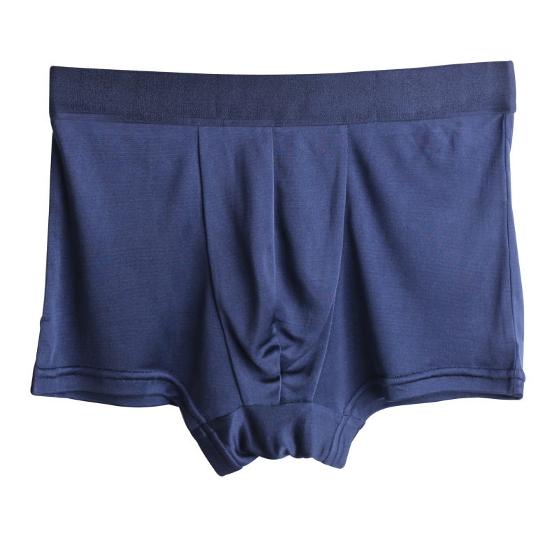 男士平角内裤 100%桑蚕丝舒适透气大码 中腰亲肤针织真丝四角短裤