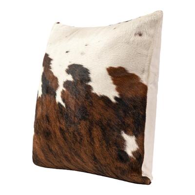 ELINLONYAIN咖色抽象牛皮毛抱枕
