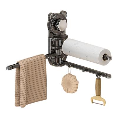 厨房吸盘抹布架旋转毛巾收纳挂架