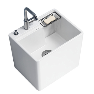 家用拖把池带龙头阳台冷热拖布池落地式墩布池一体式卫生间拖把槽