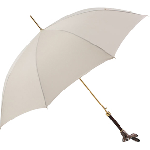 Pasotti意大利手工定制米白色珐琅彩绘兔子生肖限量女防晒晴雨伞