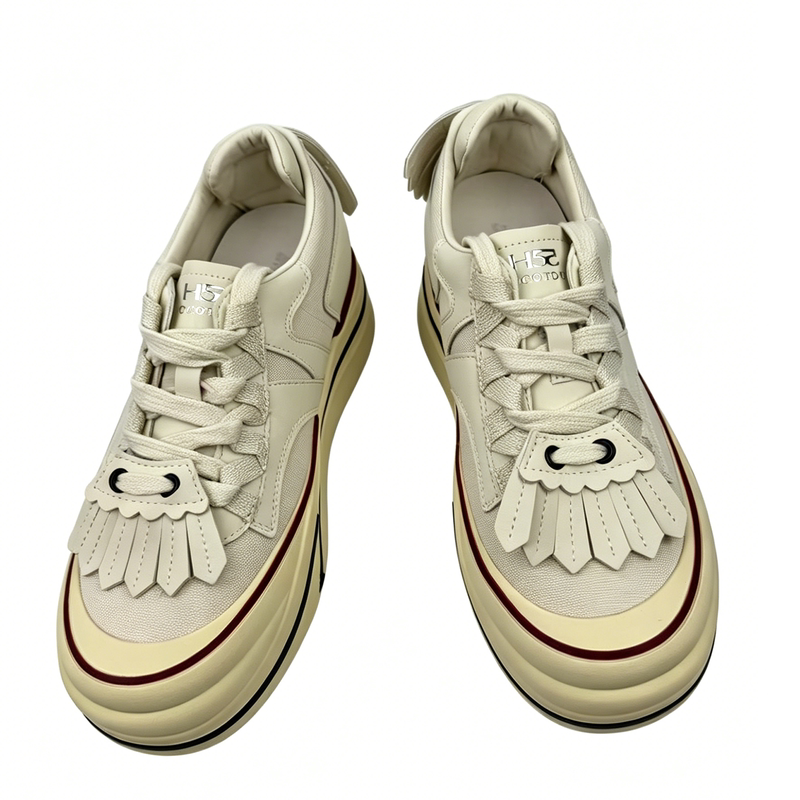 H55女鞋26年秋季新款休闲厚底增高流苏时尚百搭潮流美式复古板鞋