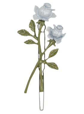 白玫瑰花朵法式复古温柔刘海夹